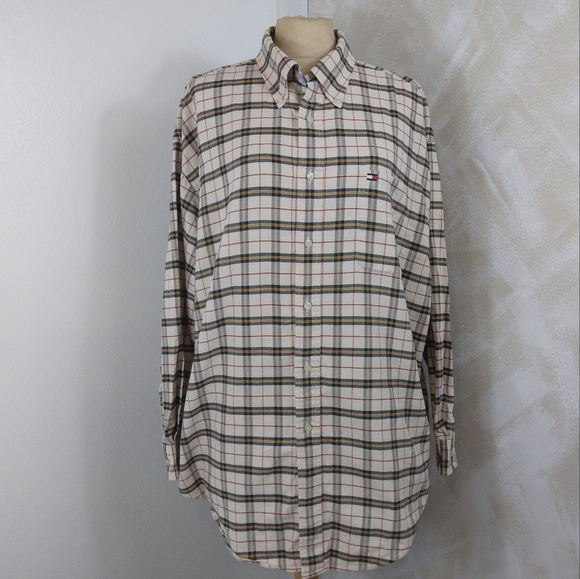 Tommy Hilfiger Long Sleeve Button Up Plaid Shirt - Picture 1 of 11